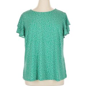Adrianna Papell Plus Size 3X Green Floral Women's Top